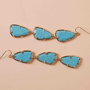 Turquoise & Gold Kendra Scott Earrings